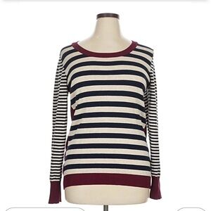 Olive & Oak Striped Women's Sweater - Navy, White, and Red